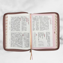 (花紋金)大字皮面拉鍊索引_9系列和合本聖經