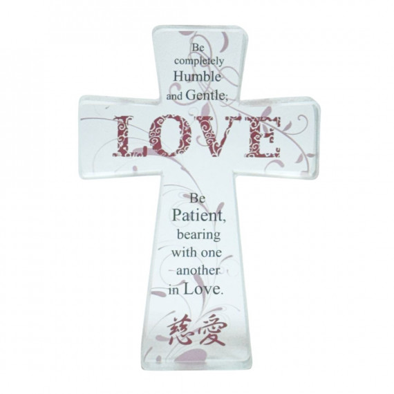 十架玻璃擺件-慈愛