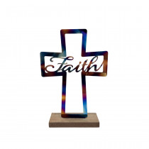 十字架鐵件桌擺-信心
