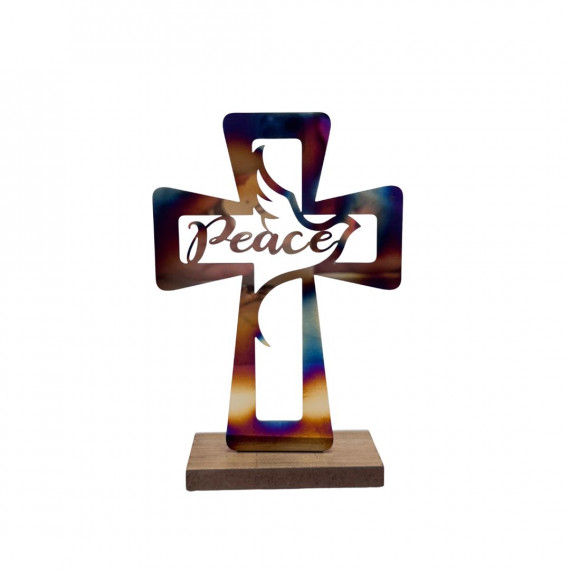 十字架鐵件桌擺-和平